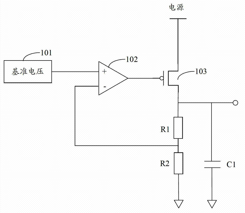Low-differential-pressure voltage stabilizer circuit with auxiliary circuit