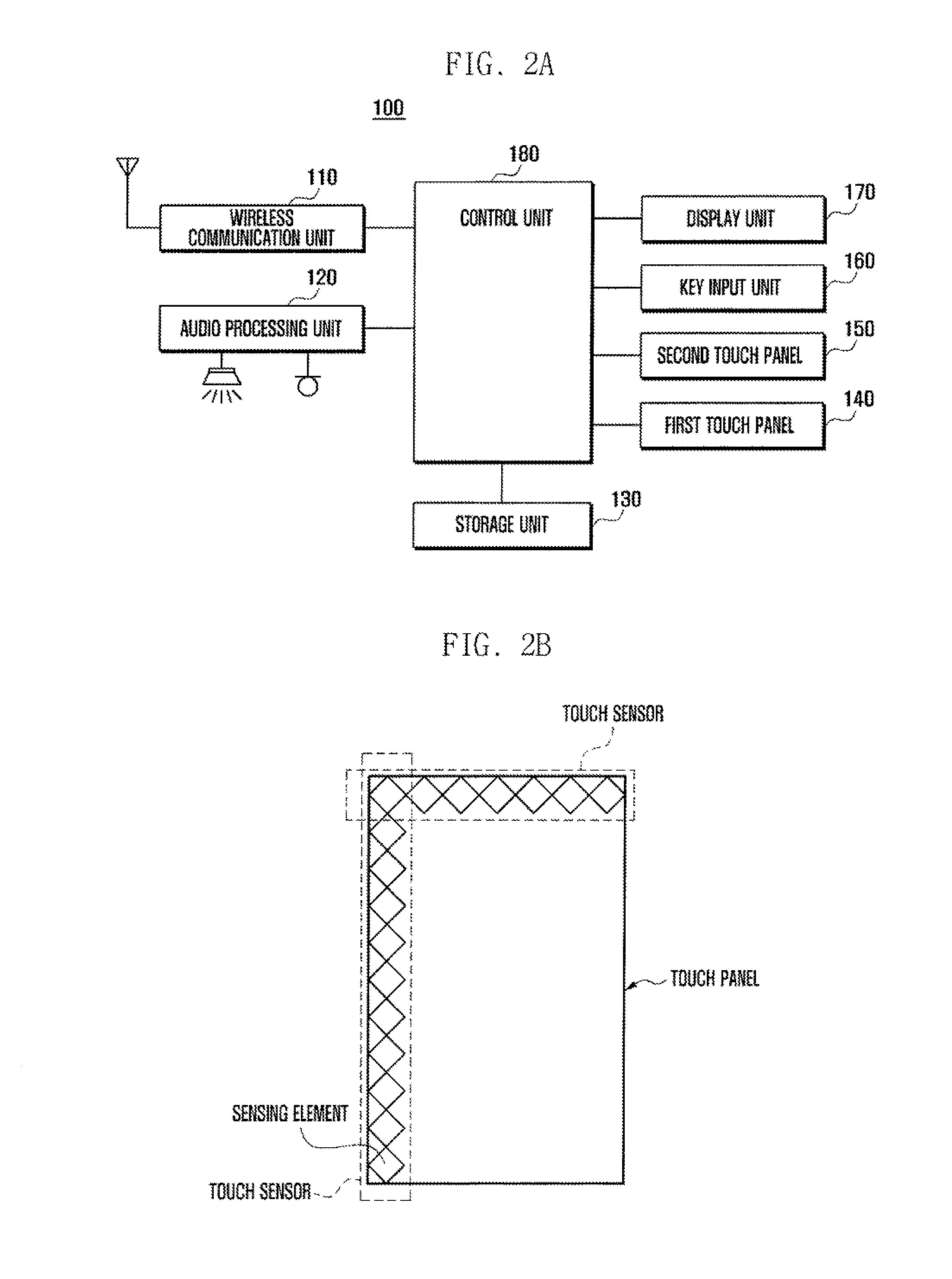 Mobile terminal having multiple touch panels and operation method for the same