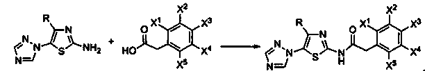 Medical application of 5-(1, 2, 4-triazole-1-yl)-2-phenylacetyl aminothiazole