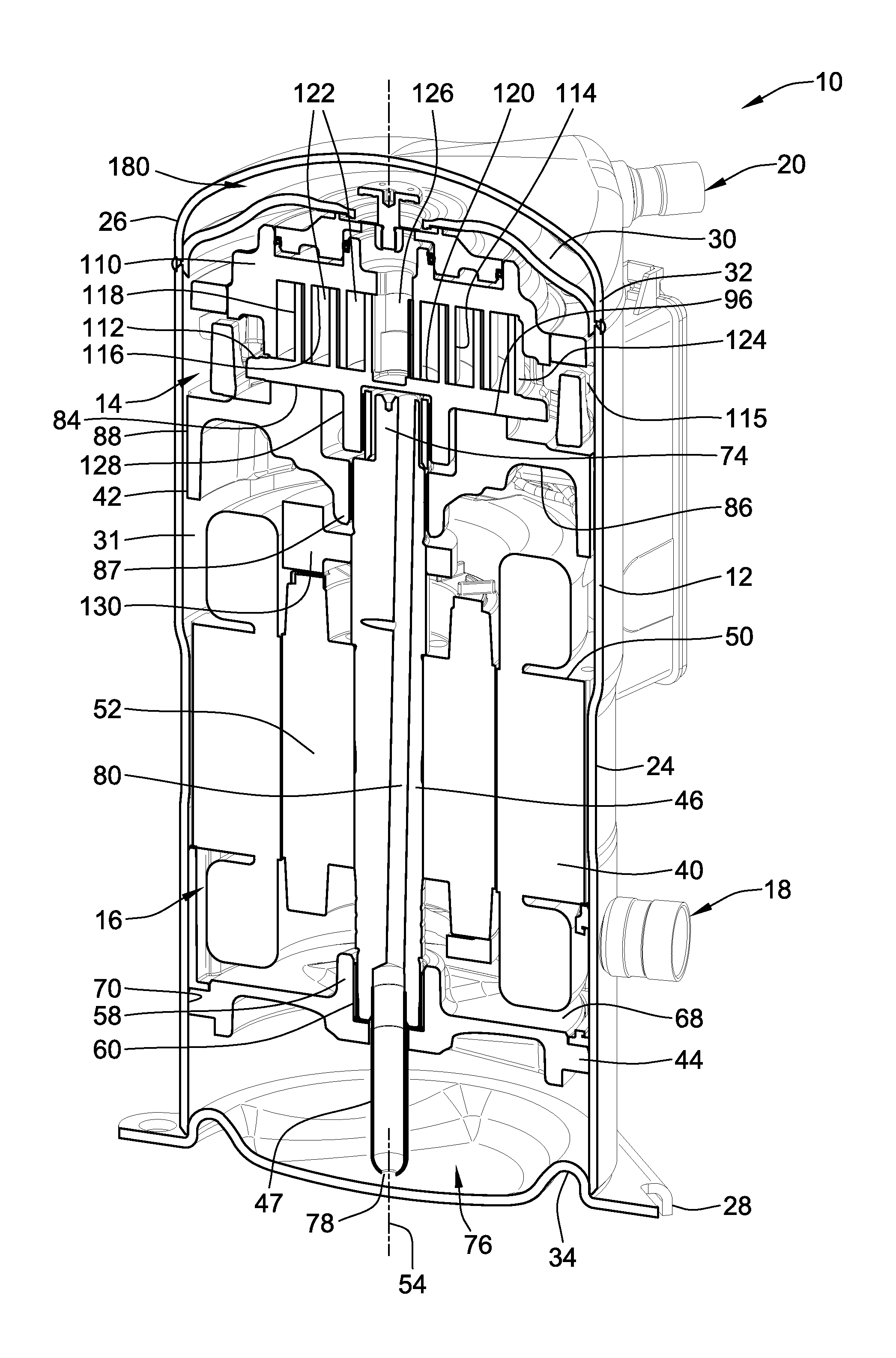 Scroll Compressor Counterweight With Axially Distributed Mass