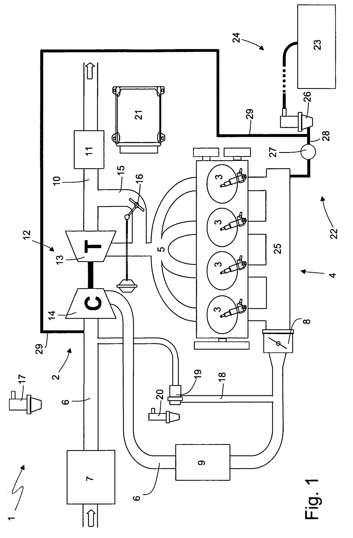 Intake manifold with integrated canister circuit for a supercharged internal combustion engine