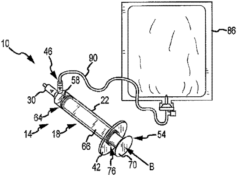 Hand-actuated syringe with vacuum chamber for auto refill
