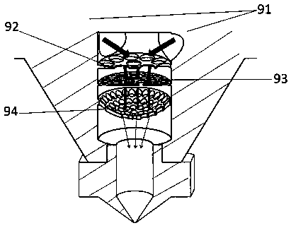 A color mixing 3D printer nozzle and printing method