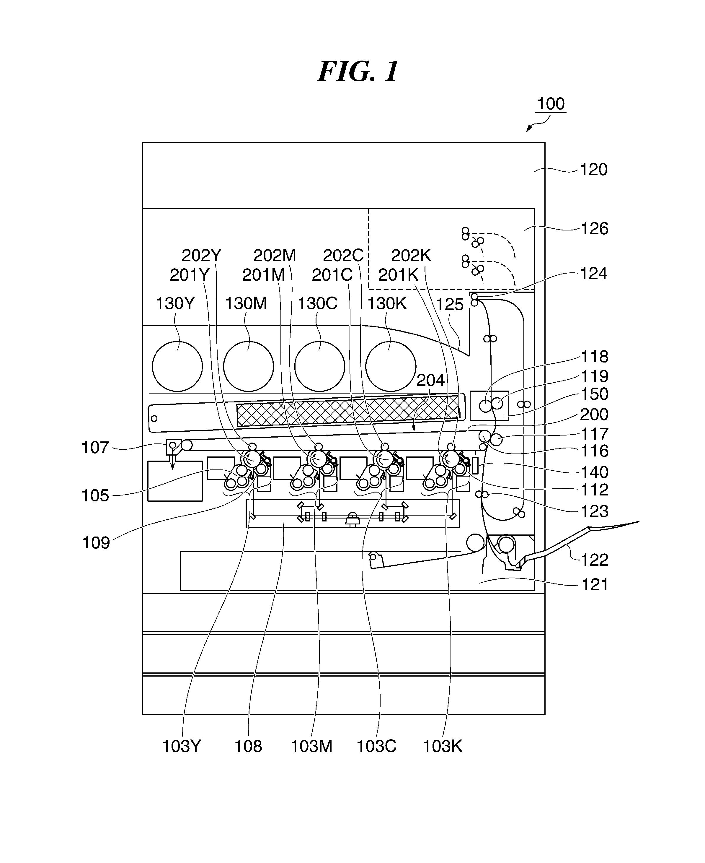 Image forming apparatus having image carrier and belt member