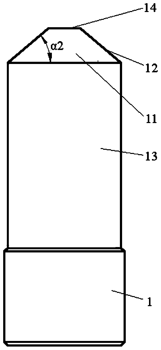 A combined length measuring device embedded in the inner cone and inner hole of the inner end of the cylindrical gear opposite to each other