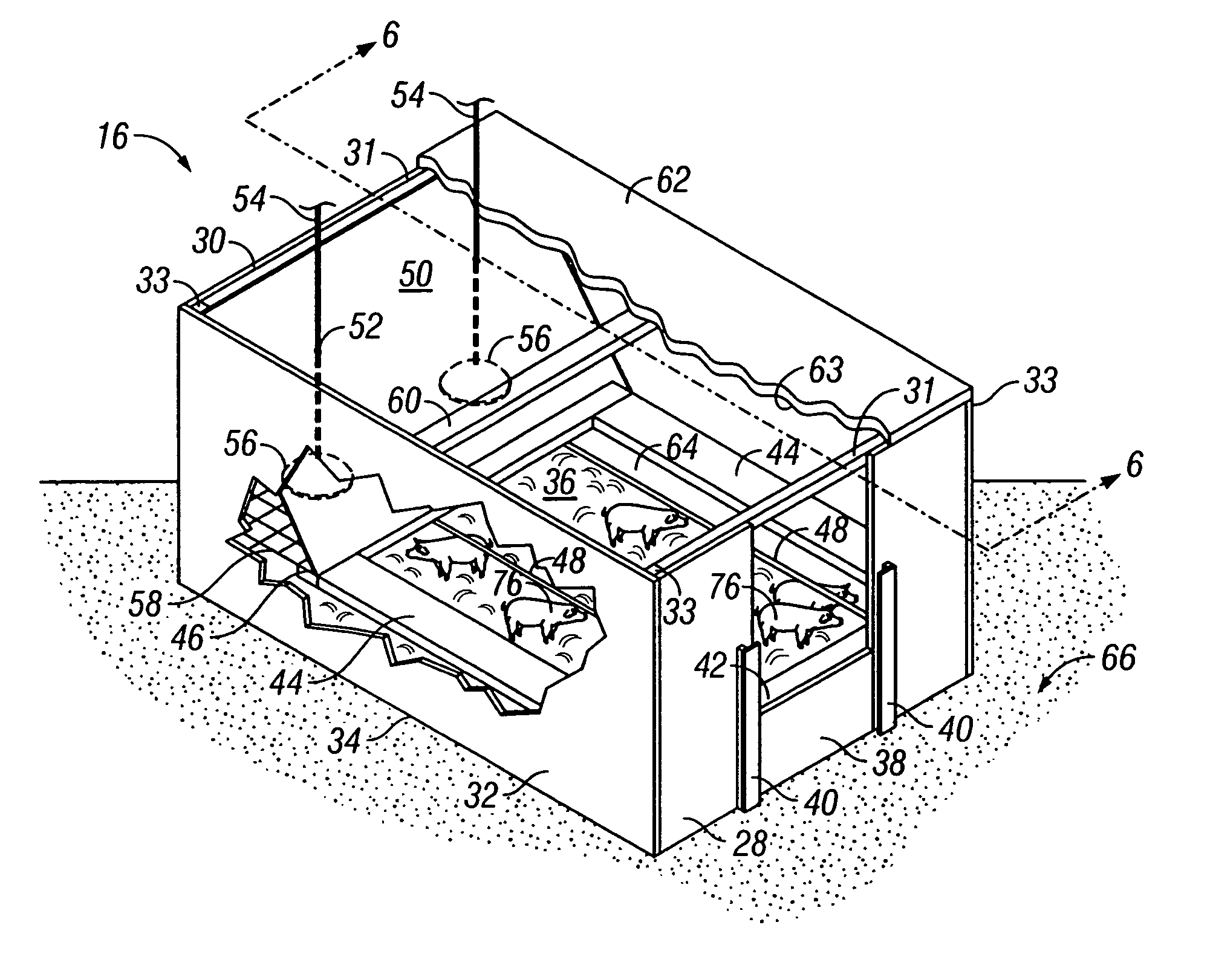 Hog farrowing system for use in a cold environment and method of use