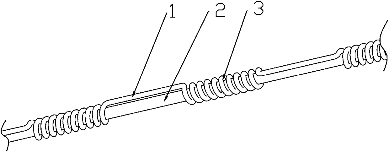 Winding type grid fiber composite line