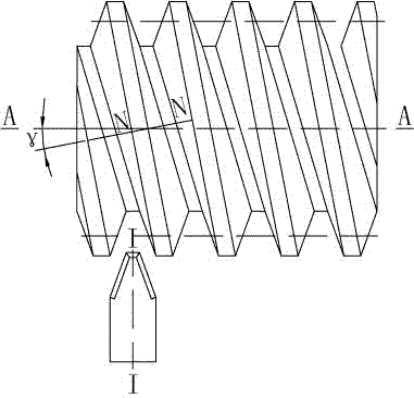 Method for machining normal straight profile cylindrical worm by using horizontal lathe