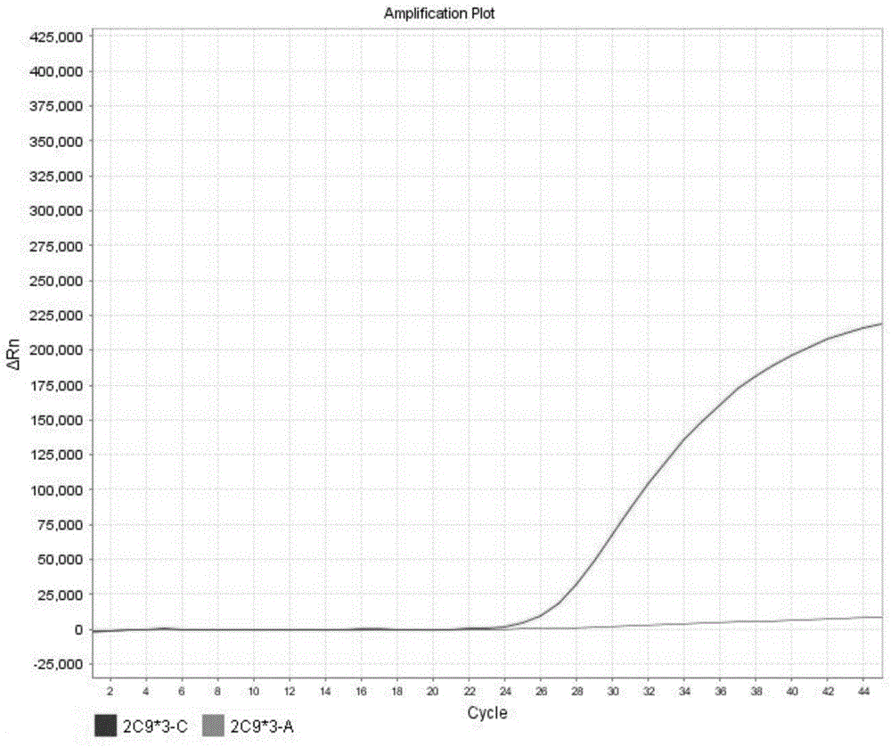 Detection method for CYP2C9*3 gene polymorphism, as well as nucleic acid probe and kit for method