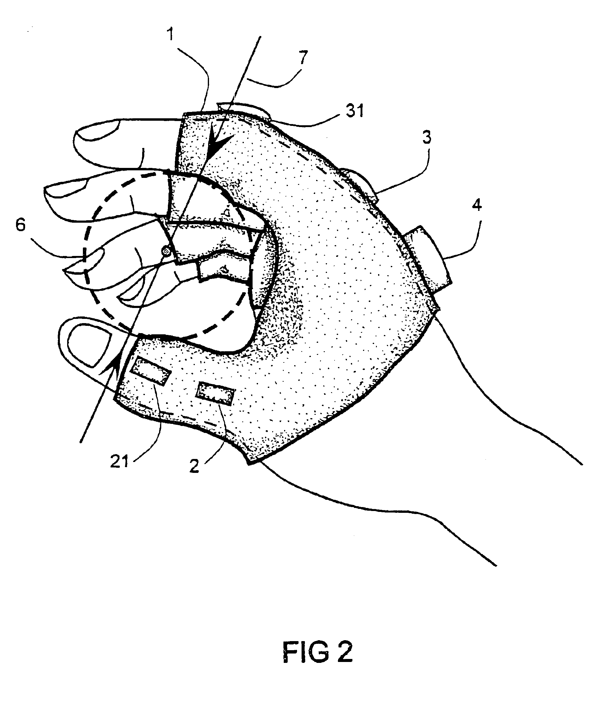 Glove mouse with virtual tracking ball