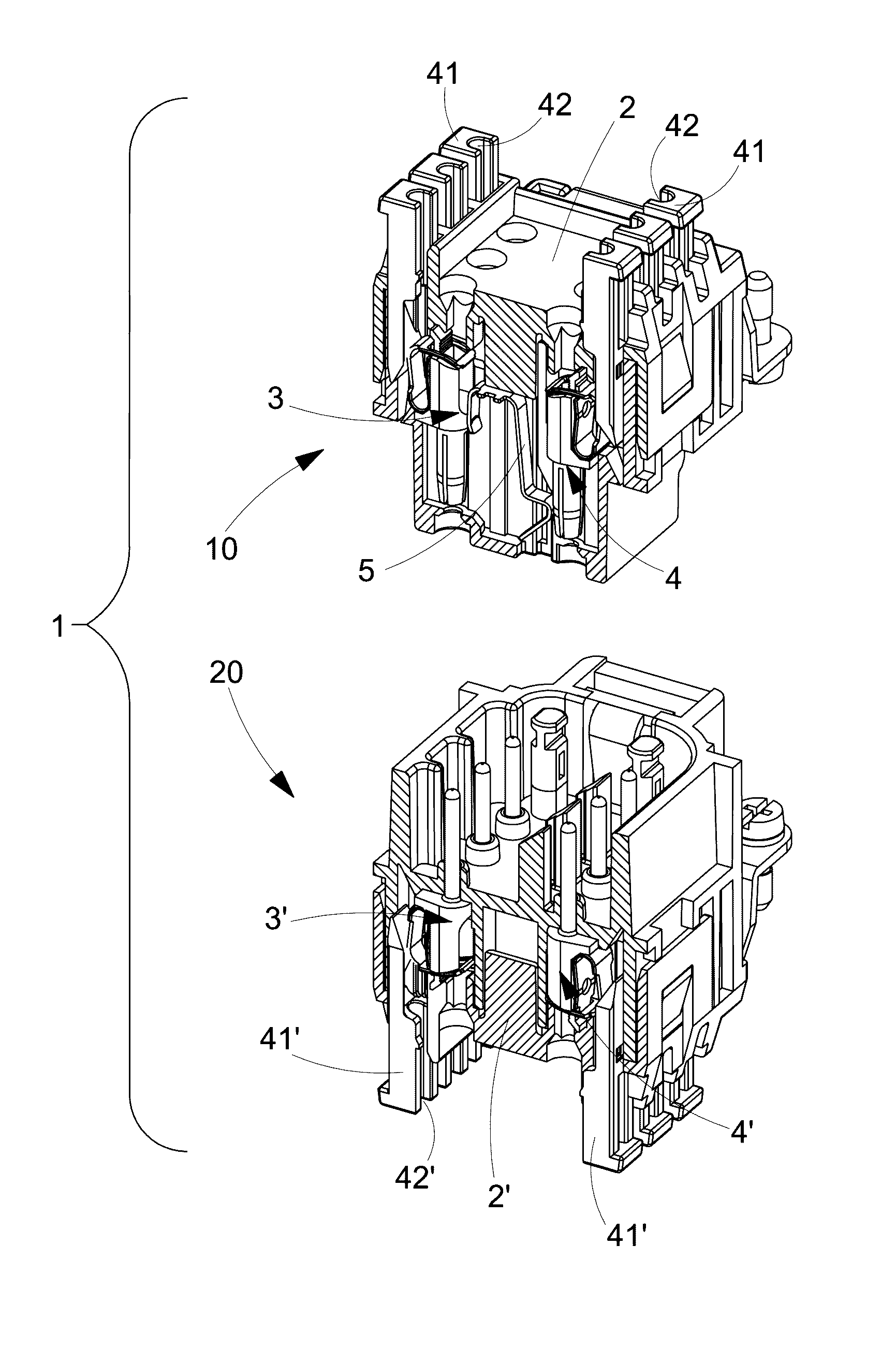 Electrical connector with short circuit element