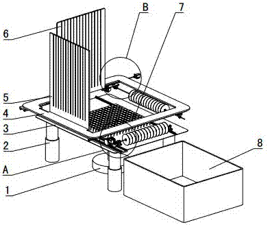 Vertical pressing plate type cow leather cutting machine