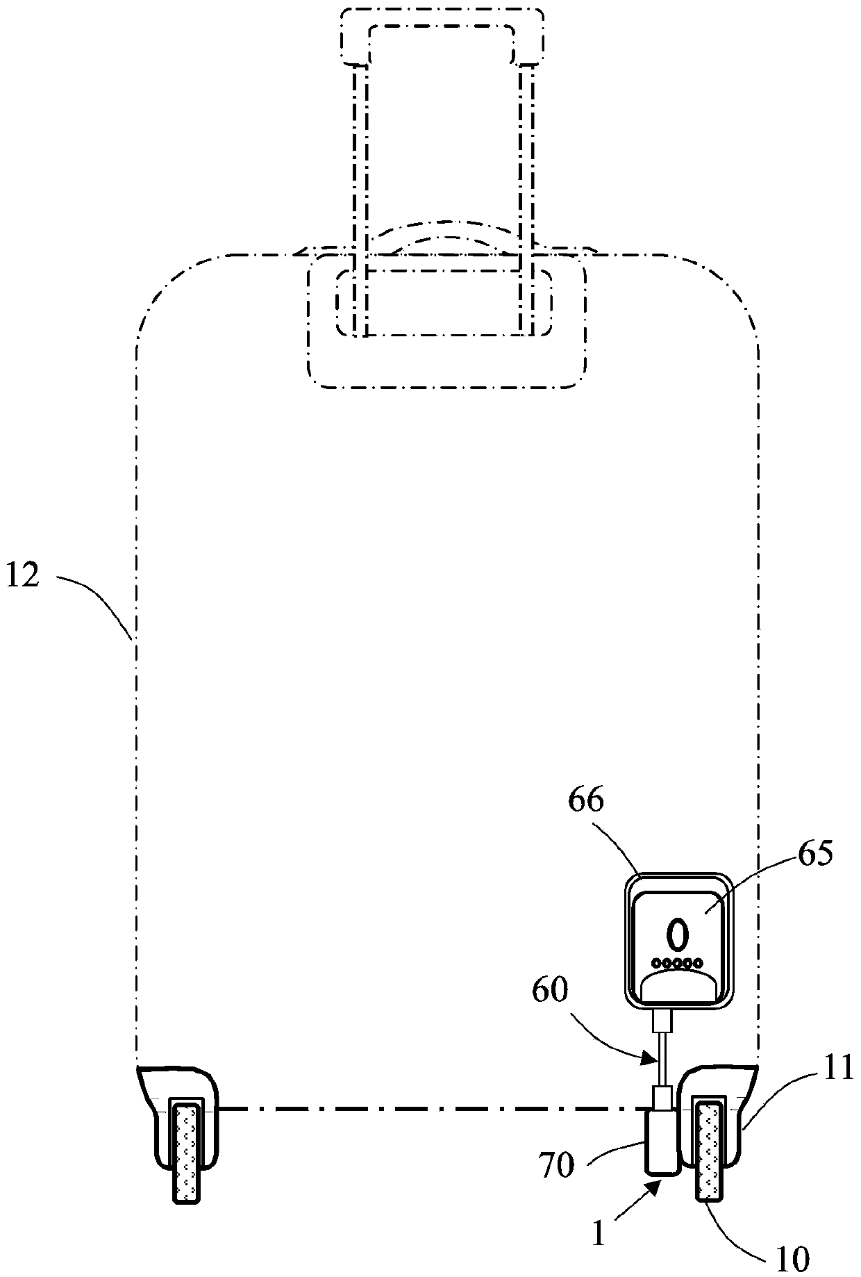 Roller charging device for luggage case