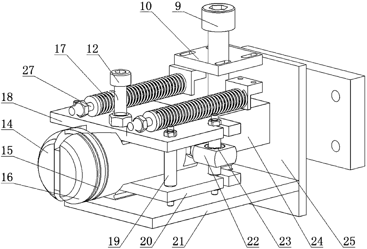 Device for clamping inner wall of cylindrical glassware