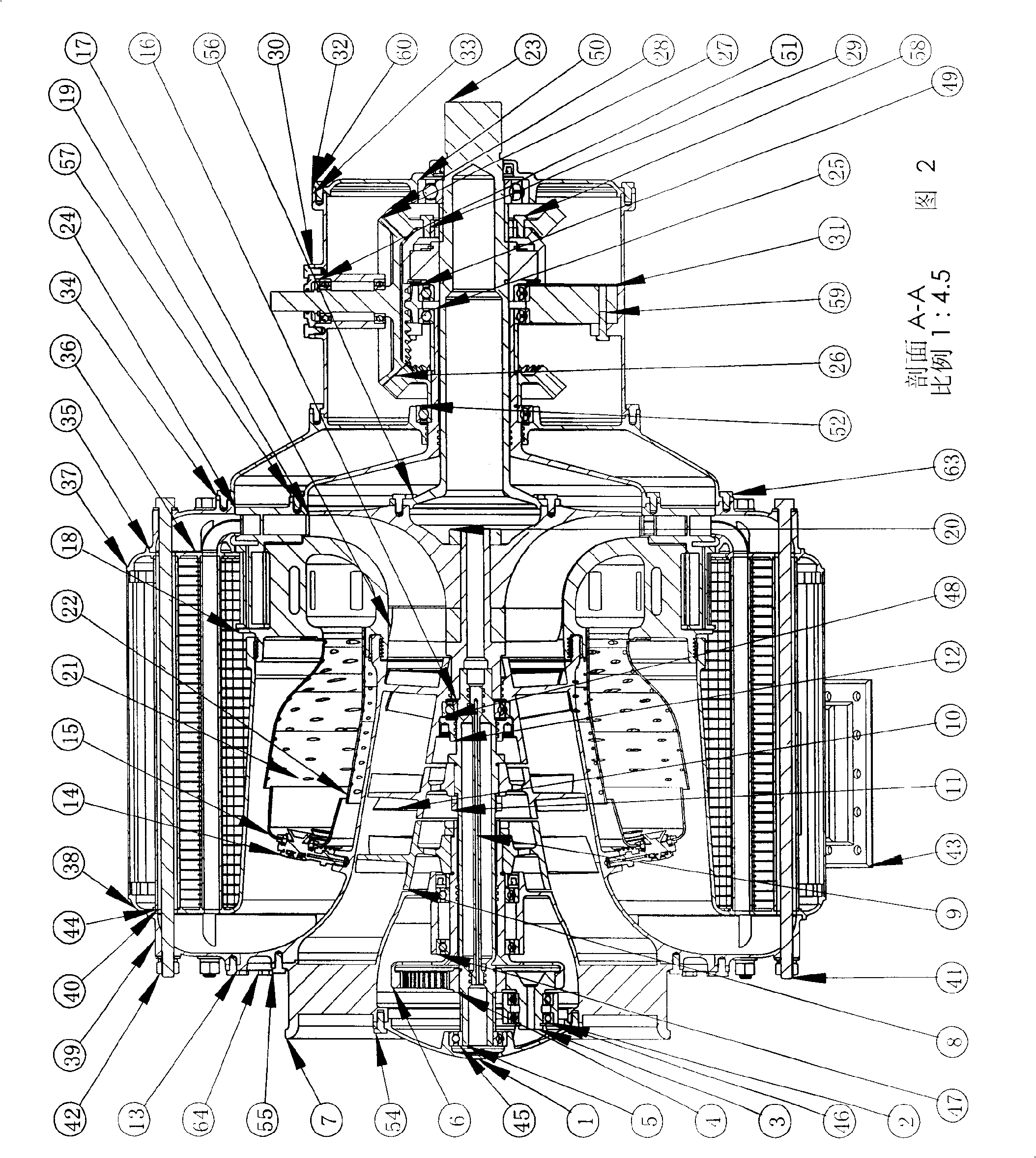 Contrarotating rotary spraying engine