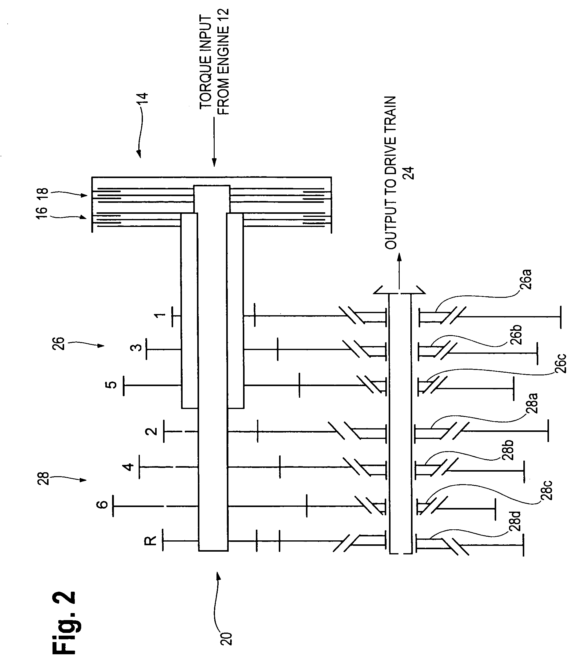Multi-clutch system with blended output system for powertrain transmissions
