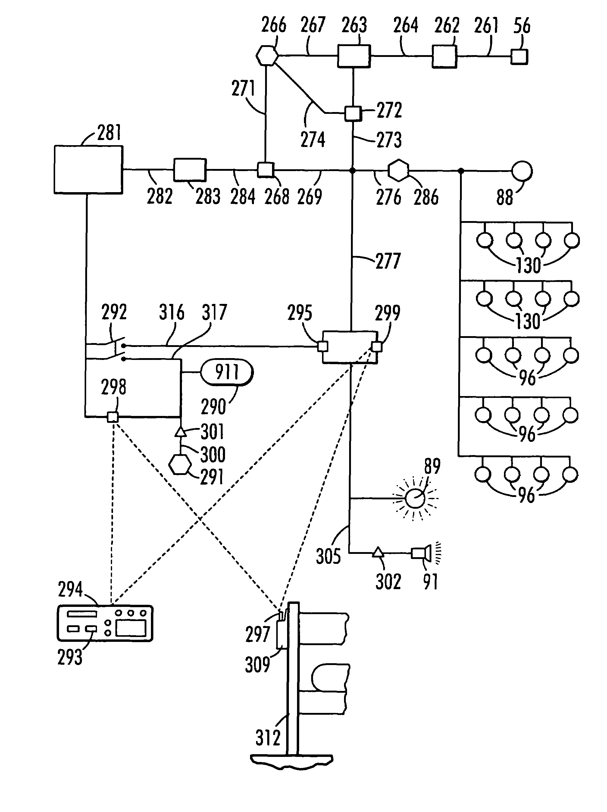 Mailbox support with lighted residence identification and alert signal apparatus