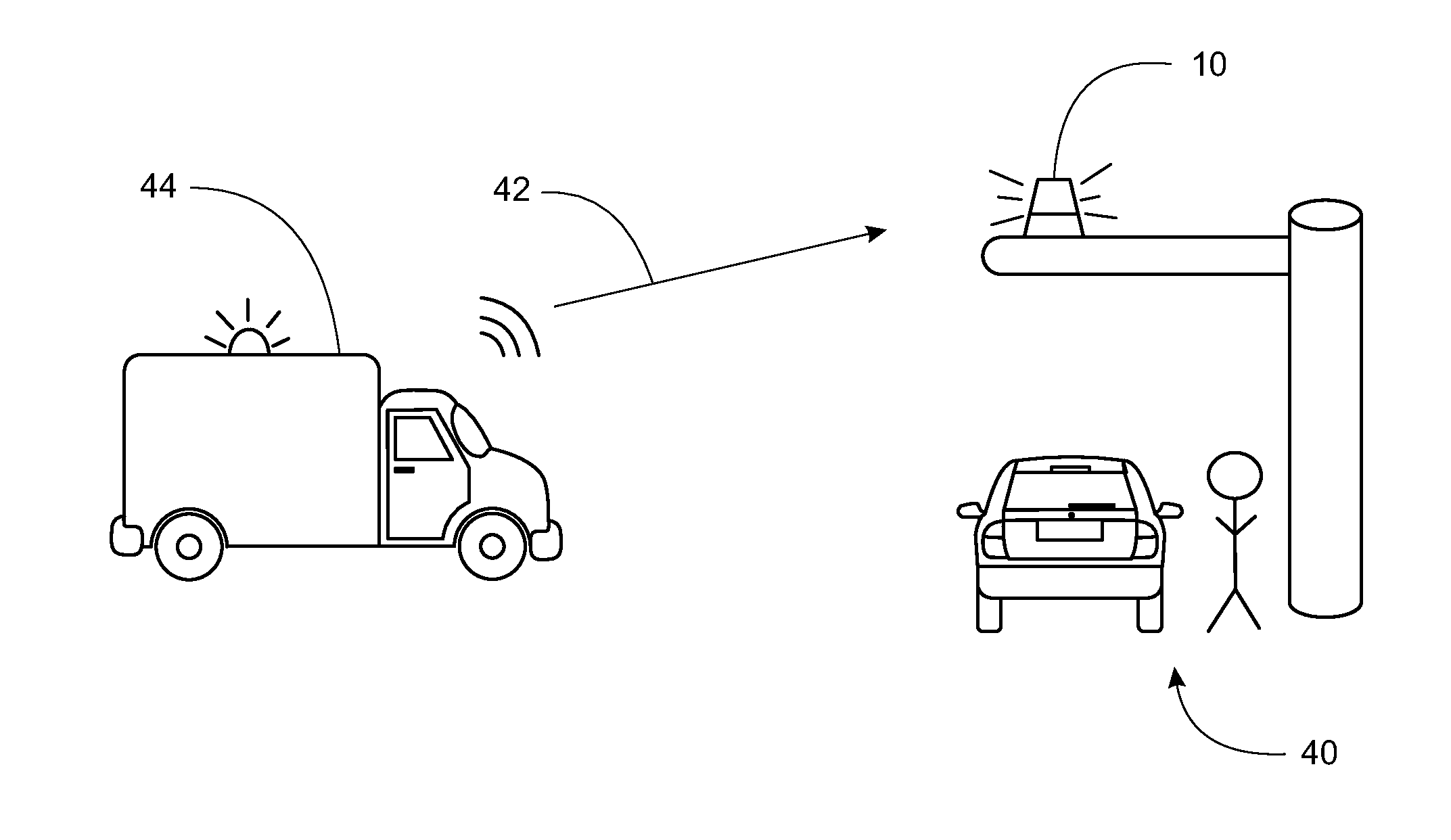 Emergency Vehicle Warning Device and System