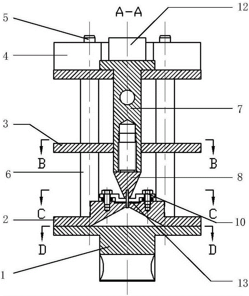 Micro-punching-shear testing device and method for micro-area mechanical property of welding joint