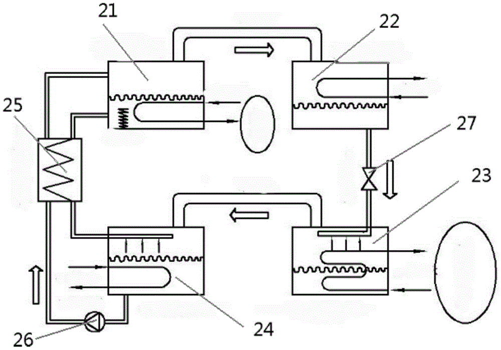 Bus-based heat collecting and refrigerating device