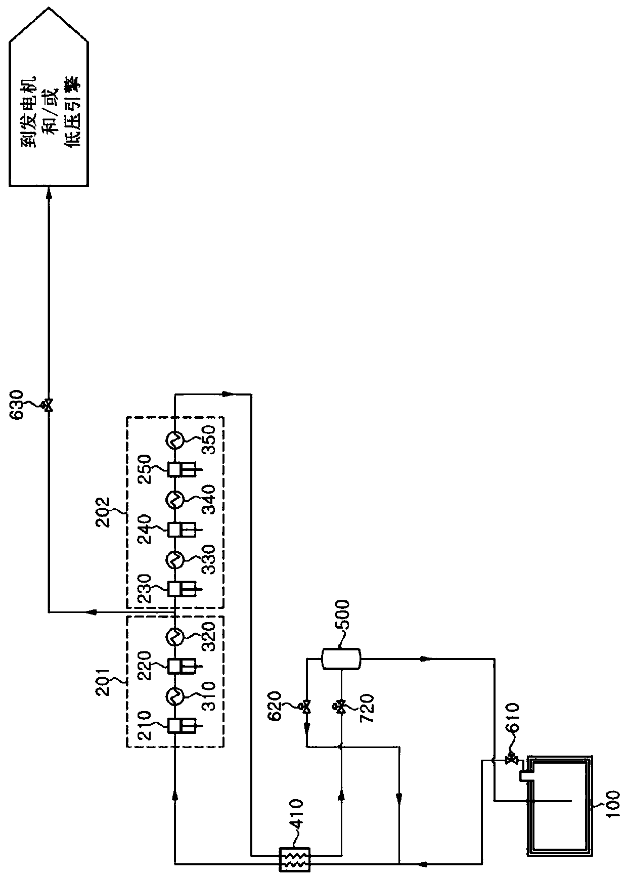 Ship including engine and method for increasing reliquefaction efficiency