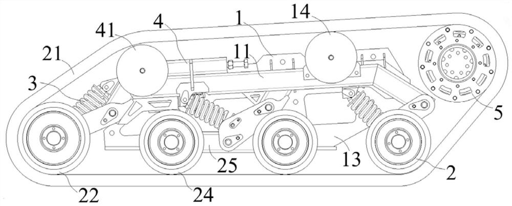 A tracked vehicle chassis for high-speed travel