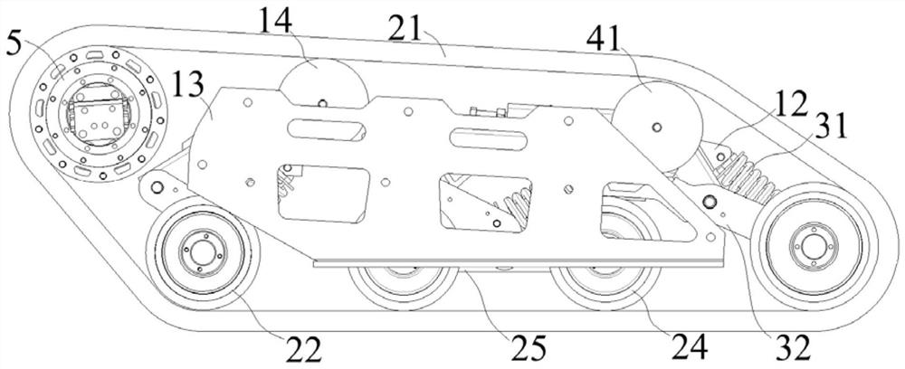 A tracked vehicle chassis for high-speed travel