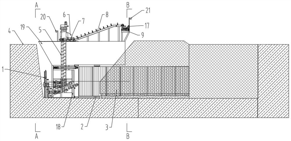 Automatic backfilling system for lateral rear portion of comprehensive pipe gallery open heading machine and control method of automatic backfilling system