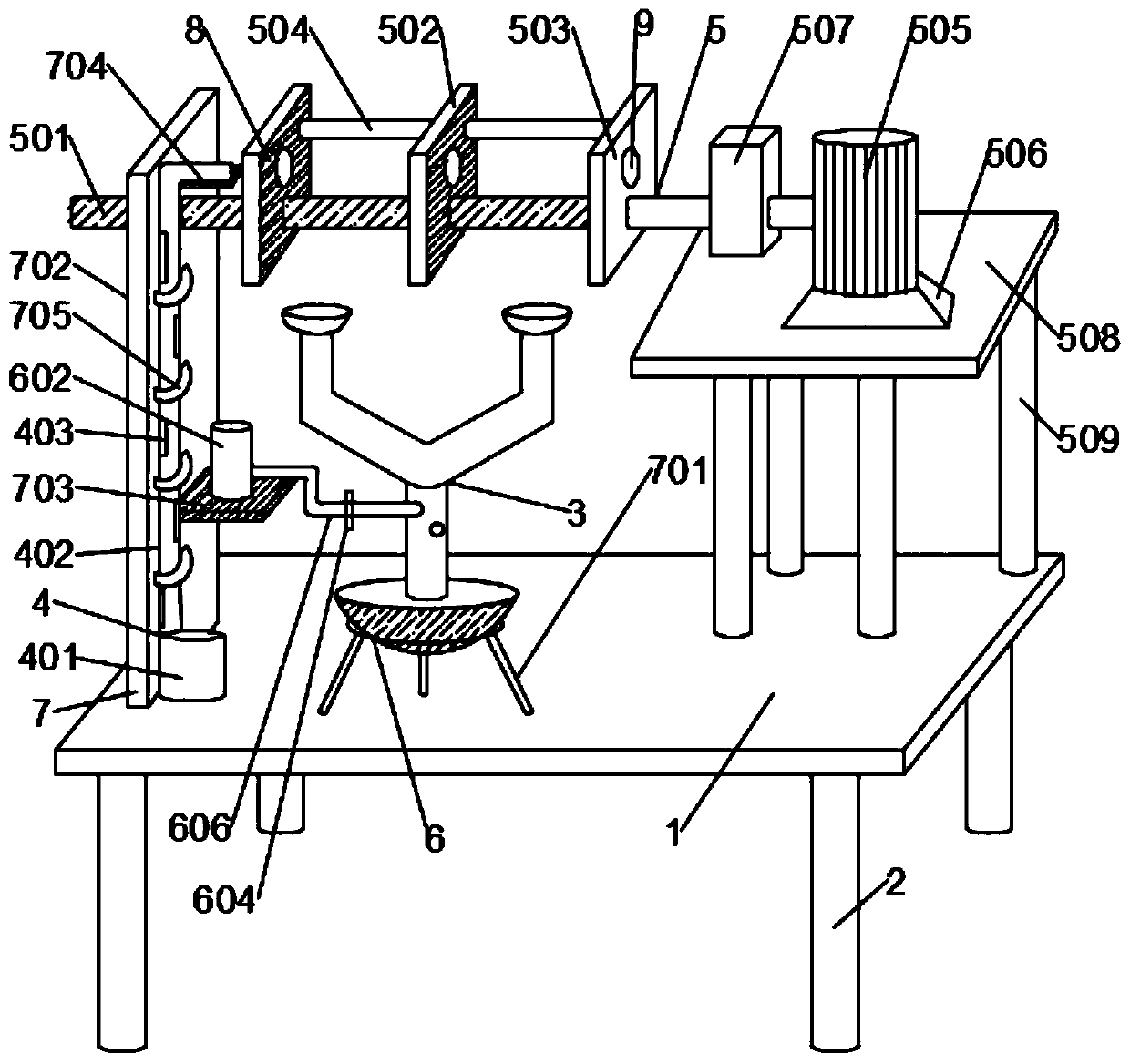 A circulating flame rapid disinfection device for medical equipment