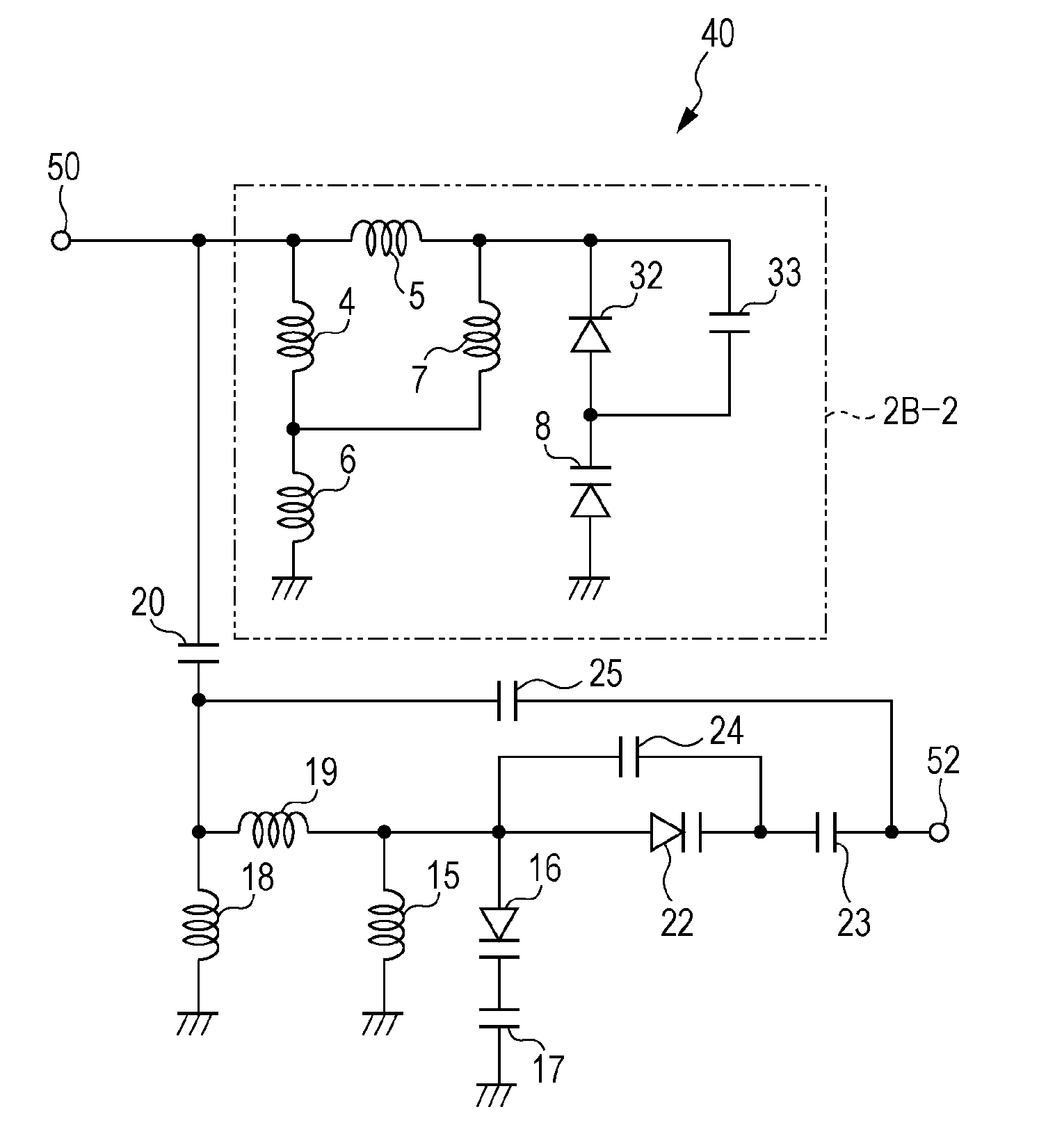 Input tuning circuit of television tuner