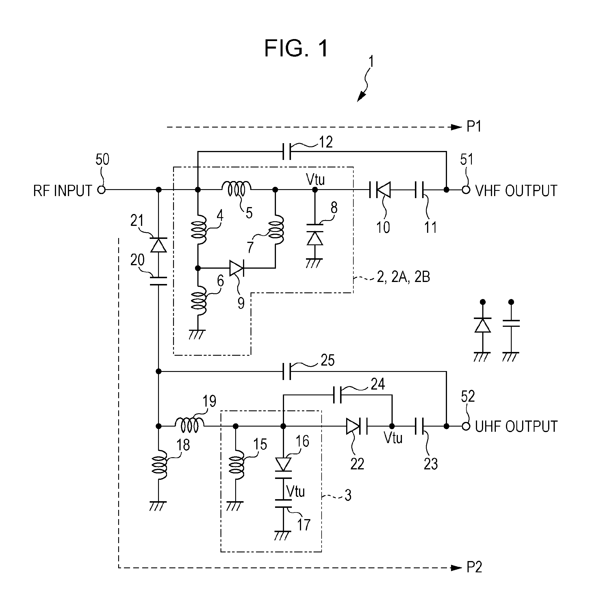 Input tuning circuit of television tuner
