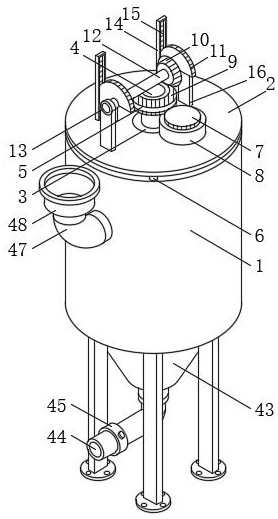 Caking treatment device for high-viscosity composite deformed starch production