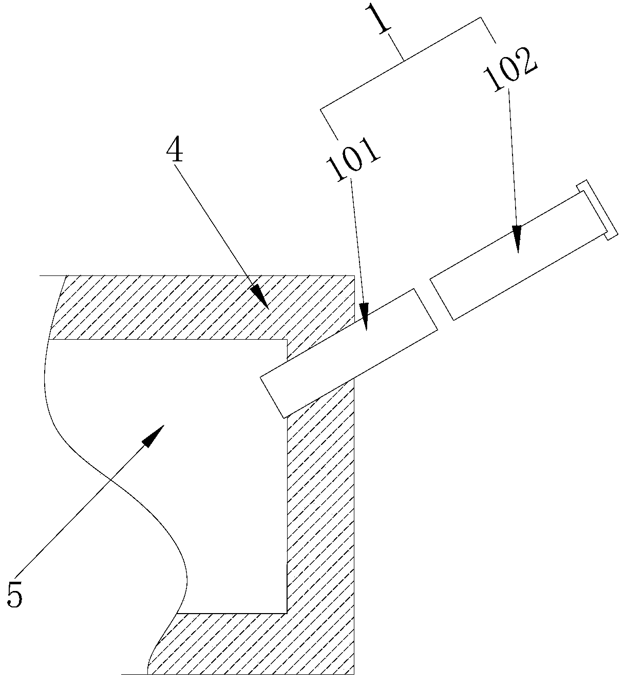 Block clearing device for combustion chamber negative pressure sampling pipeline