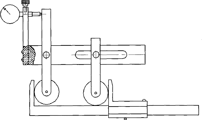 Double-row same-diameter four-point contact ball slewing bearing groove center distance tester for wind power