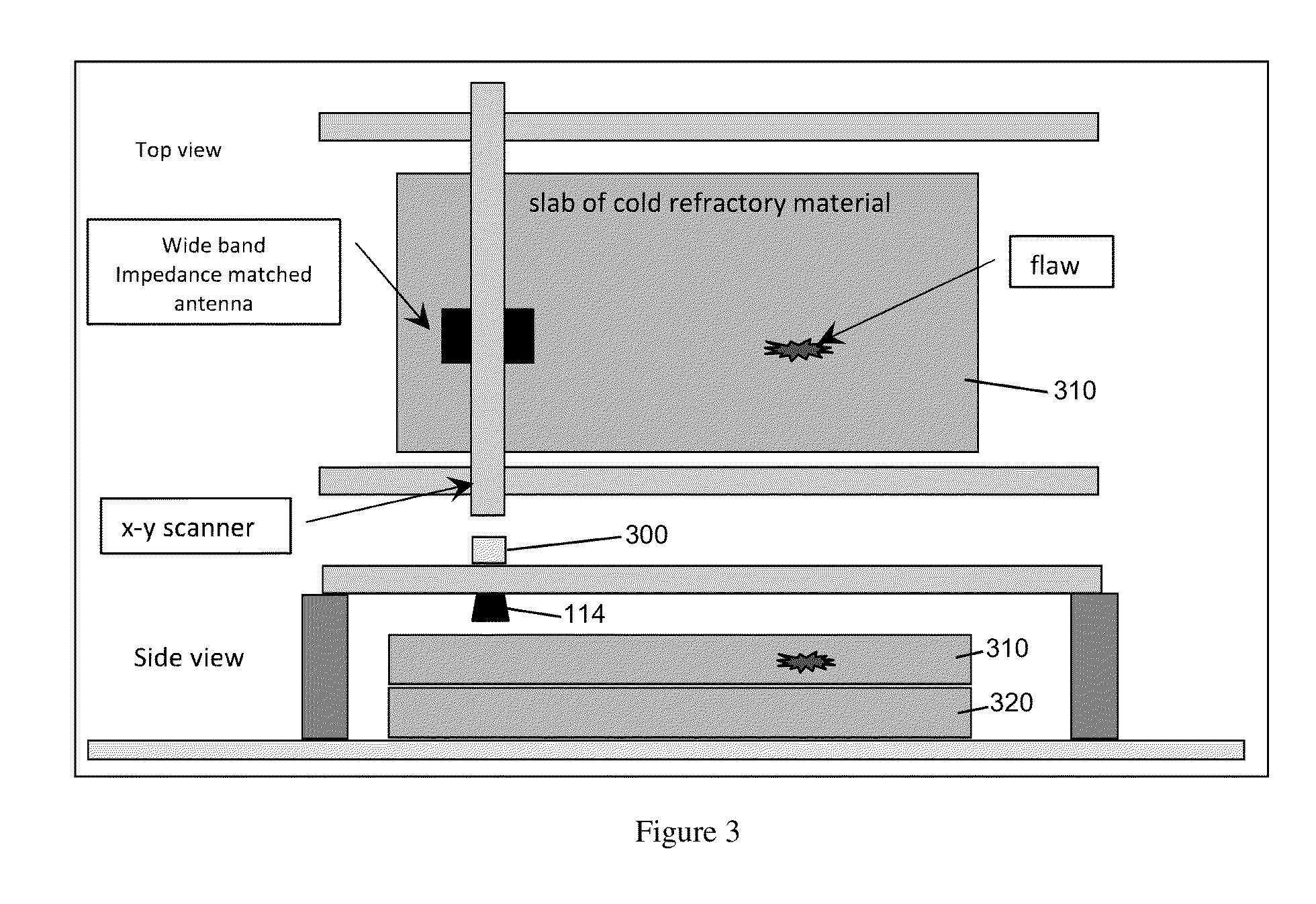 Microwave probe for furnace refractory material
