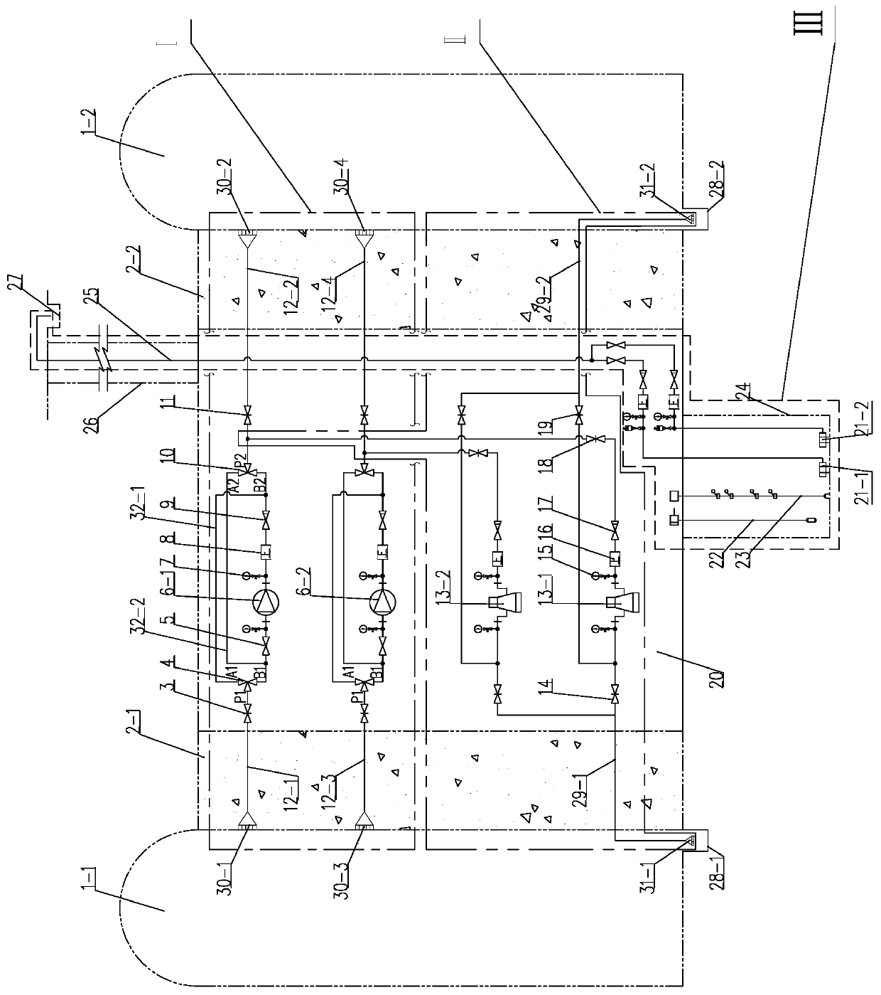 Service drainage system for V-shaped tailrace tunnel group