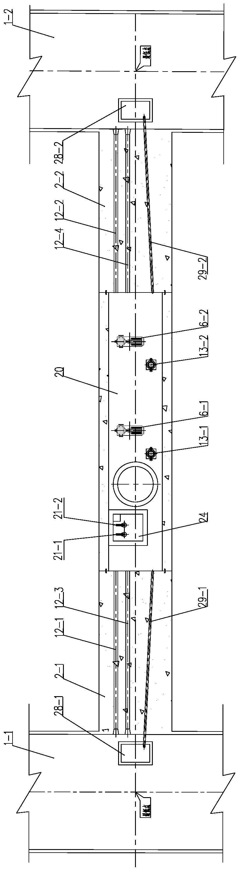 Service drainage system for V-shaped tailrace tunnel group