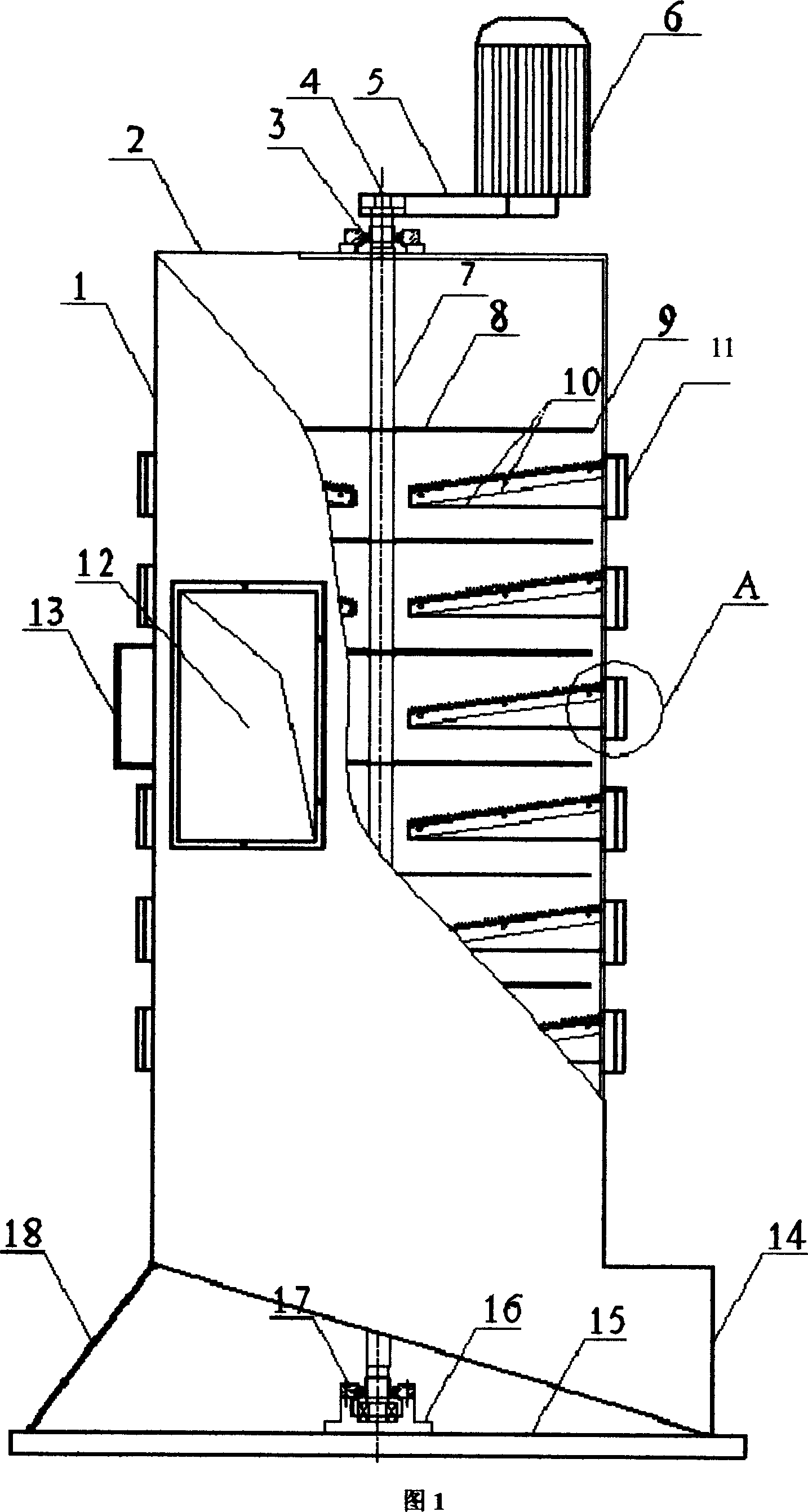 Vertical bag and bottle breating machine with fixing and moving knife set