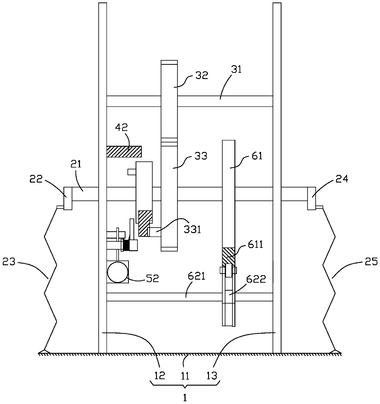 Switching-on structure of modular circuit breaker