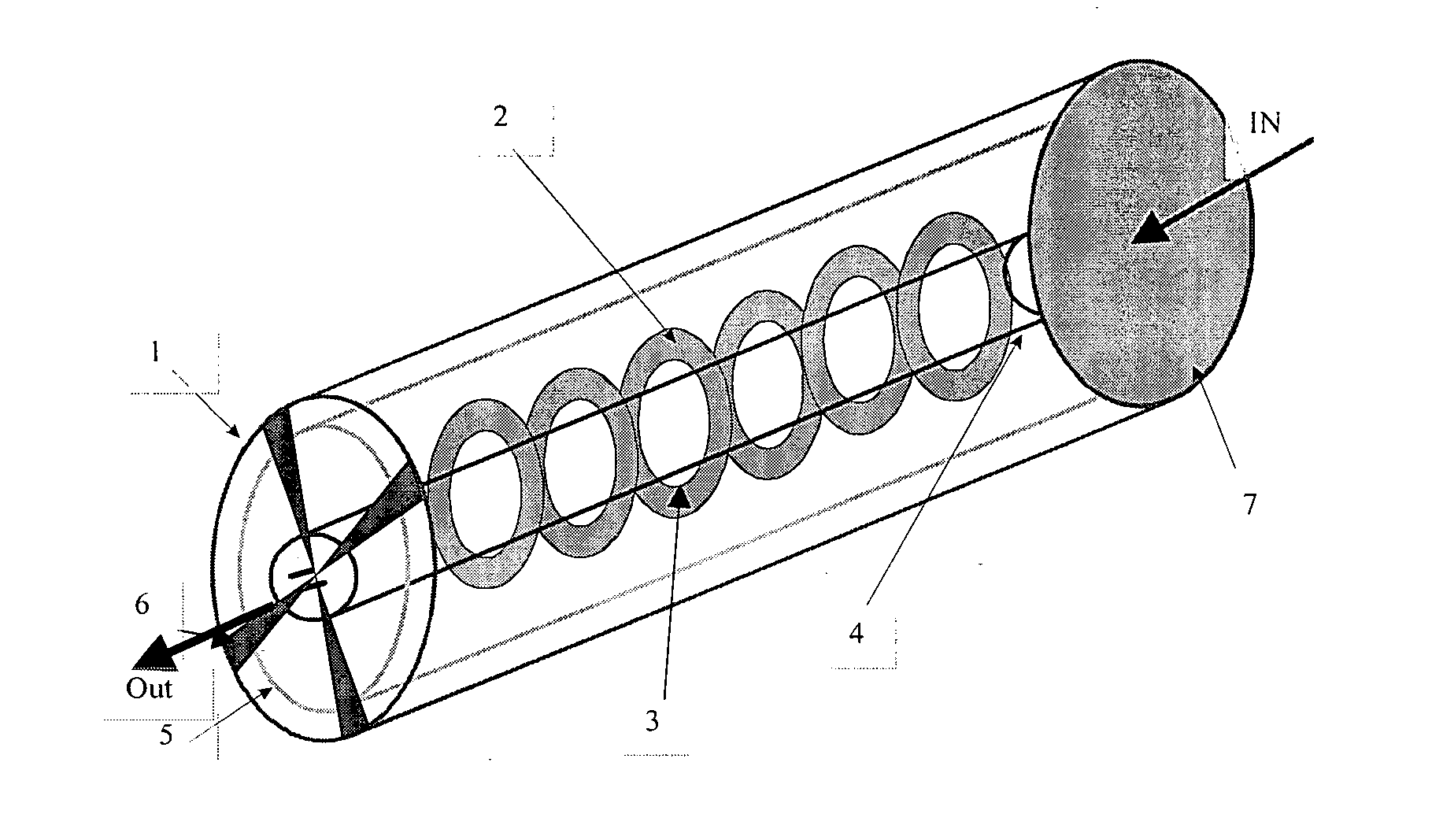Device and process for the purification of a gaseous effluent