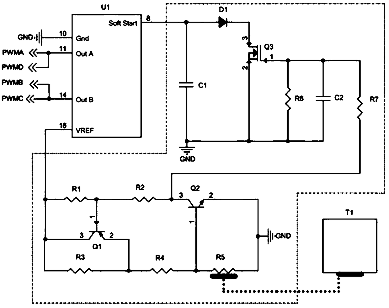 Overheat detection protection circuit for power device
