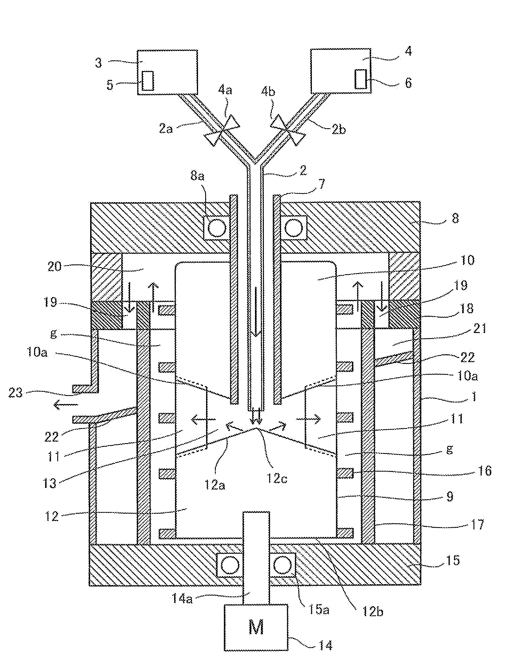 Vertical-type continuous high-speed stirring device
