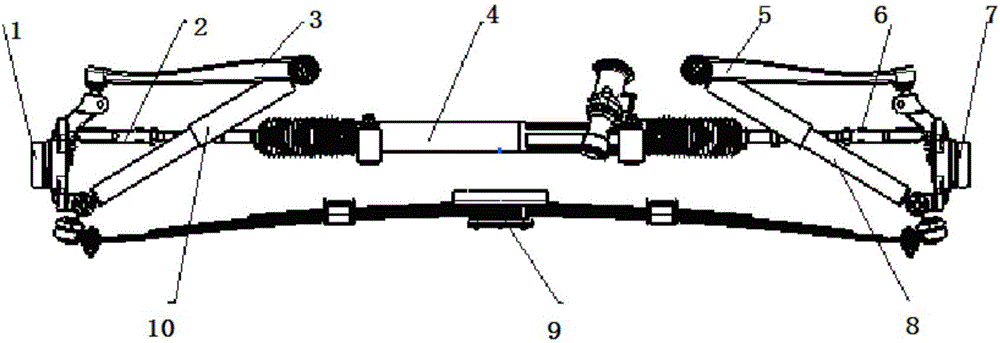 Transverse plate spring type independent suspension structure