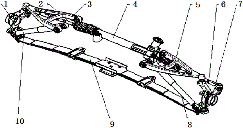 Transverse plate spring type independent suspension structure