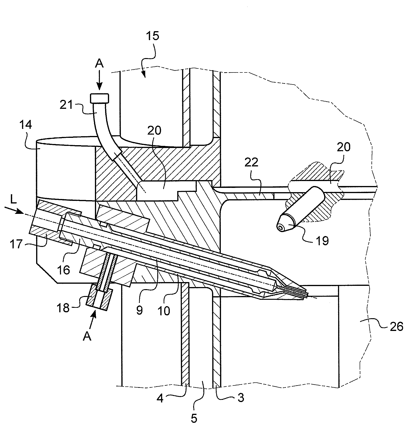 Device for evaporating a treatment liquid