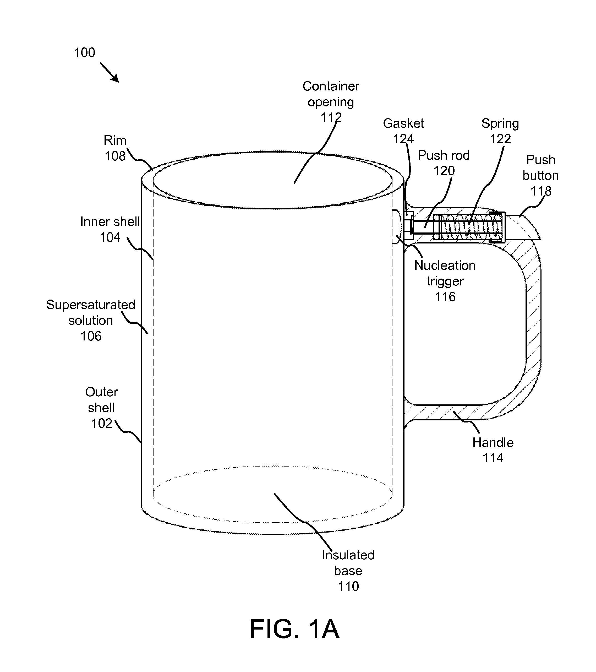 Insulated reusable self-warming beverage and food container