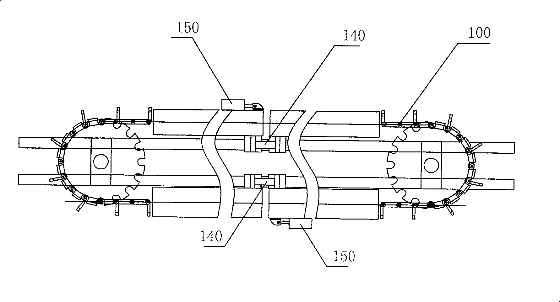 Device and method for continuously producing fluorescent tubes