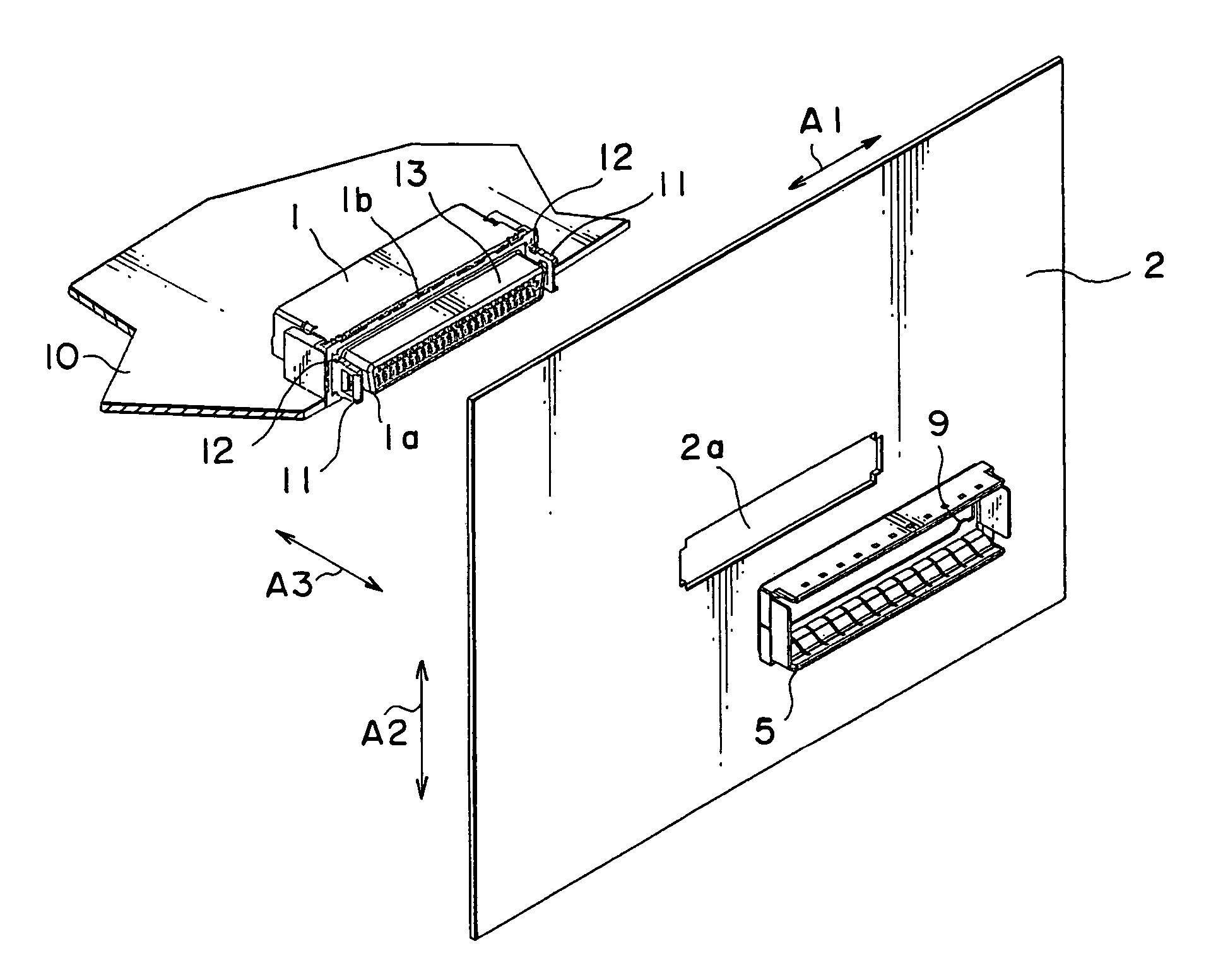 Connector which can easily be mounted to an object and provided with EMI protection