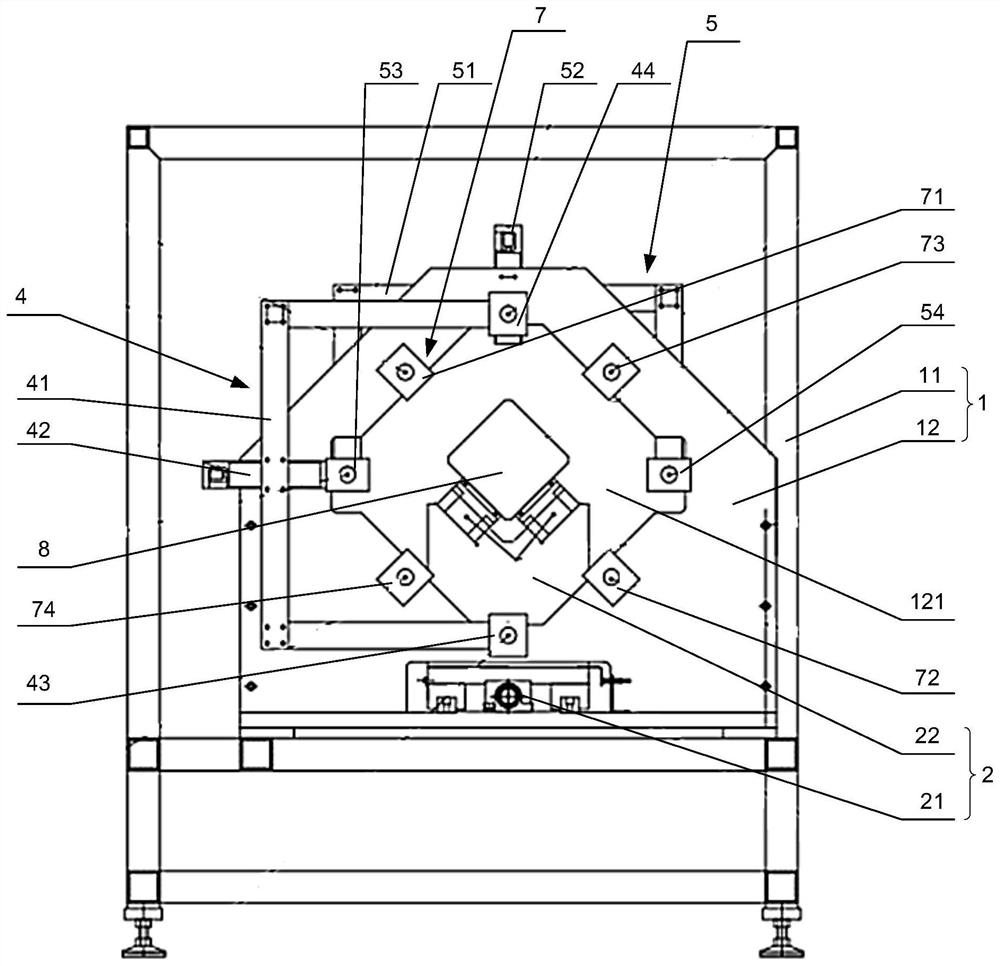 Square rod size measuring device and measuring method