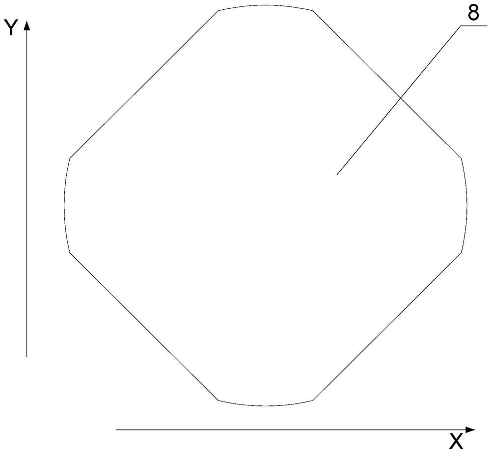 Square rod size measuring device and measuring method